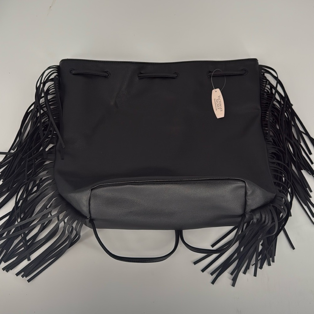 NWT Victoria's Secret Black Fringe Backpack - Picture 5 of 6